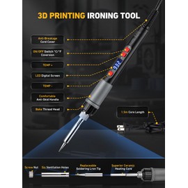 3D Printer Smoothing Tool Kit,14 PCS 3D Printing Modify Finishing Tool, 80w LCD Digital Adjustable Temperature Fast Heating Printing Tool for Smoothing, Repairing,and Modifying 3D Printed Parts
