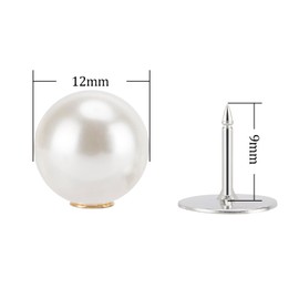 8 Sets 12mm No-sew Pearl Buttons, Detachable Reusable Pins, Fixed Brooches, DIY Sweater Buttons, Woolen Sweaterspearl Button Set, for Women, Girls (Pearl, 12mm)