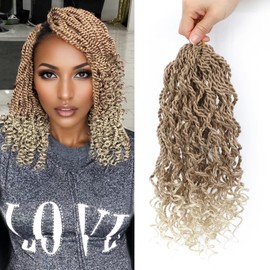 DXdixiu Senegalese Twist Crochet Hair Small Roll Water Ripple Crochet Hair Synthetic Fibre Weaving Hair for Women Hair Extensions (T27-613)