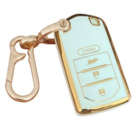 AIOEUOIA TPU for Acura Key Fob Cover with Keychain Keyless Entry Remote Control Key Fit for Acura ILX RDX TL ZDX 4 Buttons Smart Key Shell (White)