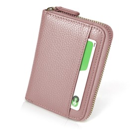 LASIEM Women's Mini Wallet, Card Case, Small Wallet, Anti-Skimming, "Bills Can Be Encased Without Folding", Genuine Leather, Billfold, Large Capacity, Compact, Coin Purse, Mini Wallet, Coin Case,