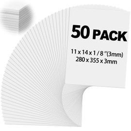Frienda 50 Pack Foam Boards 11x14 Inch Foam Core Backing Board 1/8 Inch Thickness Foam Poster Boards for Projects Foam Boards Presentation Board for School Crafts Office Art Projects (White)