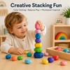 Montessori-Inspired Wooden Stacking Stones for Kids – Natural Wood Balance