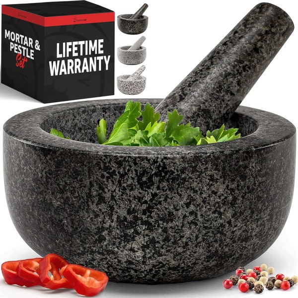 Priority Chef Heavy Duty Mortar and Pestle Set, 1.5 Cup,