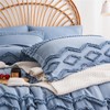 KAKIJUMN Blue Tufted 7-Piece Queen Comforter Set, Shabby Chic Boho