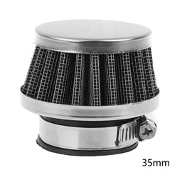 Motorbike Bike 35mm Air Filter Sports Performance Cone Carburettor Low Silver