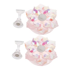 Outanaya 2pcs Iridescent Cherry Blossom Nail Practice Stand Magnetic Display Holder for Fake Nails Tool Fixed Display Stand Convenient Manicure Accessory for Salon and Home Use