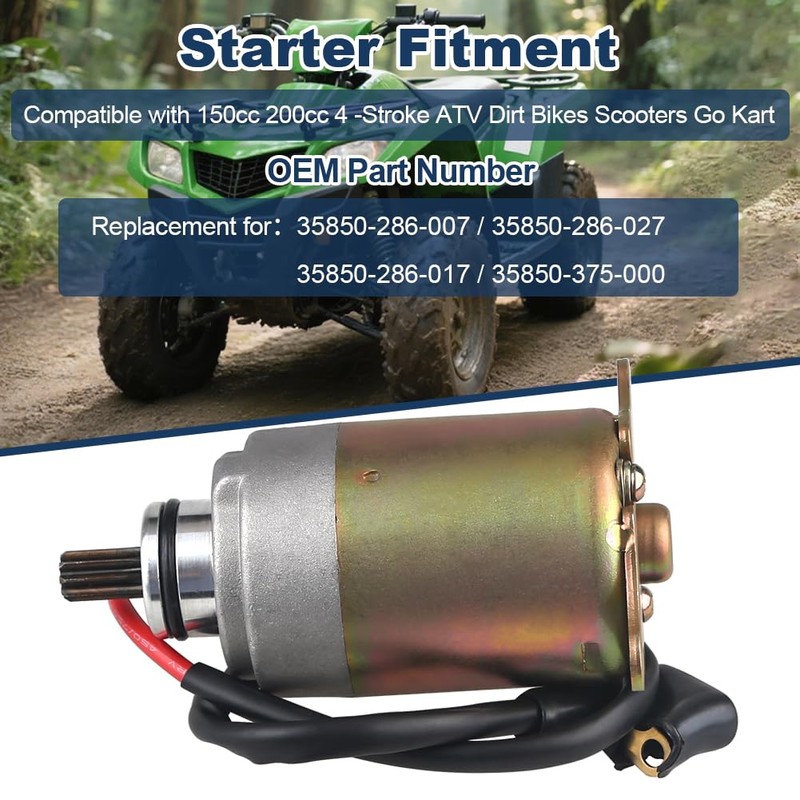 WATERWICH Starter Compatible with GY6 Engine 150cc 200cc 4-Stroke ATV