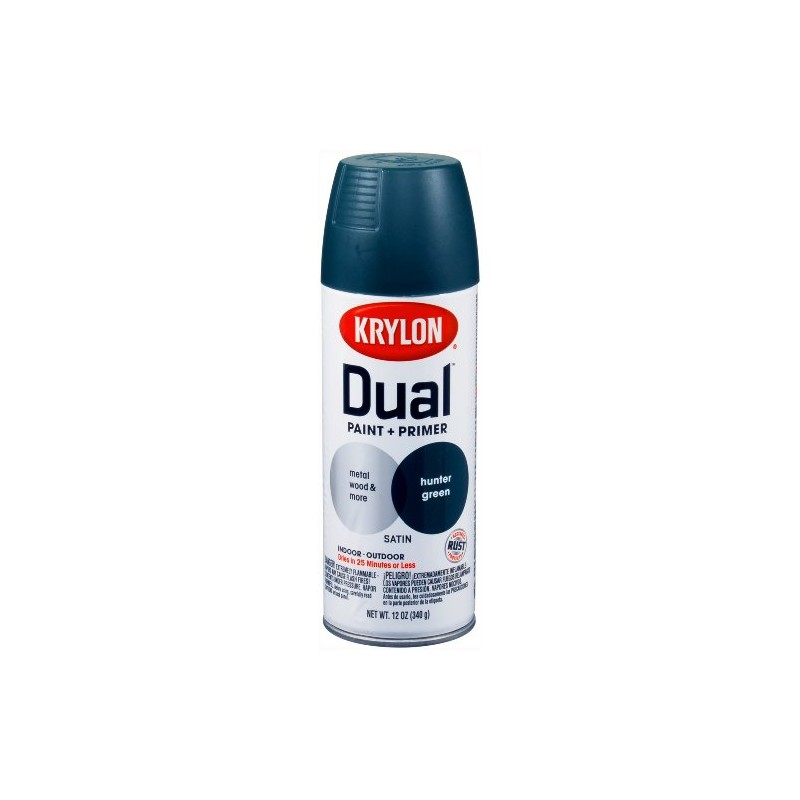 Krylon K08827007 'Dual' Superbond Paint and Primer, Satin Hunter Green,