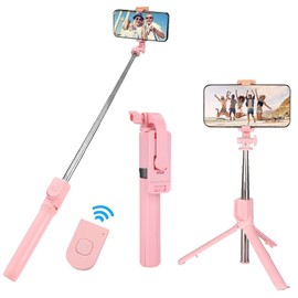 Tripie para Celular,Selfie Stick Bluetooth Trípode para Móvil ,360°Rotación Extensible Palo Selfie Trípode para Transmisión en Vivo Al Aire Libre/Fotografía,Android Ios y Otros Celular Inteligentes