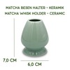 MATCHA PASSION Broom Holder Kusenaoshi Green Ceramic for Japanese Tea