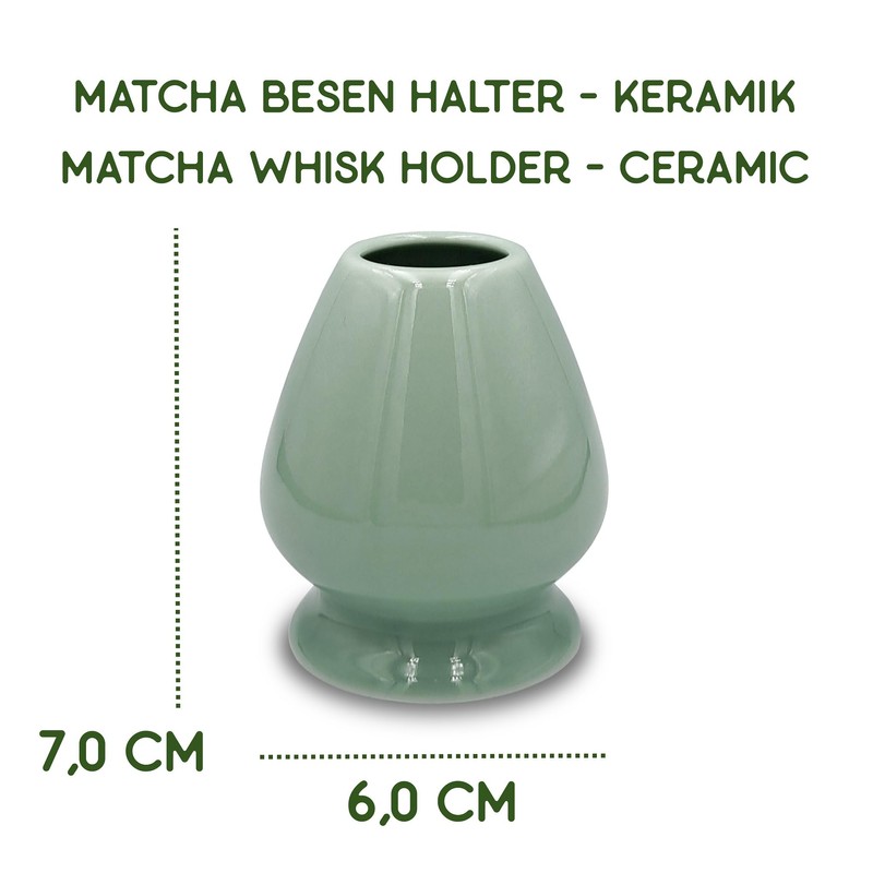 MATCHA PASSION Broom Holder Kusenaoshi Green Ceramic for Japanese Tea