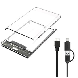 Carcasa De Disco Duro Caja Case Externo Portátil Usb 3.0 Caja 2.5 Pulgadas 5Gbps Caja de Disco Duro Externo USB C Caja de Disco Duro Externo Clear 3.0 para HDD SSD para Soporte de Unidades de 6 TB