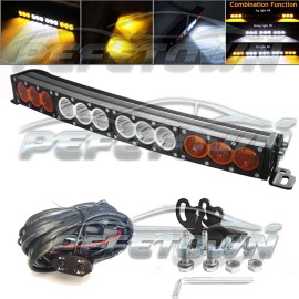 Pefetown 17''Inch LED Light Bar Combo Offroad Driving UTE Pickup ATV SUV Truck Dual Color