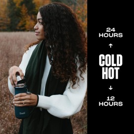 S'well Traveler Drinks Bottle, Azurite, 470ml. Vacuum-Insulated Travel Bottle Keeps Drinks Cold and Hot - BPA-Free Stainless Steel Water Bottle