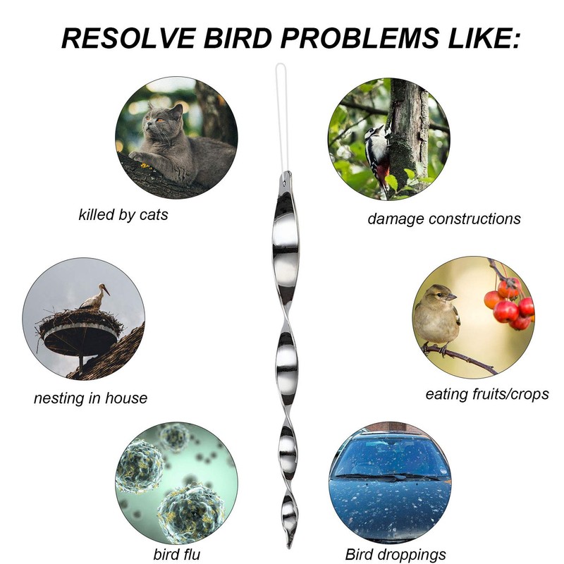 Woodpecker Rods for House,Bird Reflective Devices Outdoor,Reflective Scare Rods,Bird Reflectors
