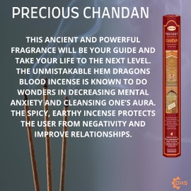 HEM Precious Chandan Incense Sticks with DHS stick holder for Healing,Aromatherapy,Spirituality,Spa,Yoga,Meditation…