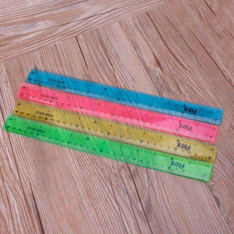 Flyhigh Soft 30cm Ruler Multicolour Flexible Creative Stationery Rule School