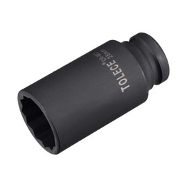 sourcing map 1/2-Inch Drive 28mm 12-Point Deep Impact Socket, CR-MO Steel 78mm Length, Metric Sizes