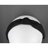 Black turban knot headband fabric covered head band grip teeth