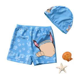 Pow Patro Badehose Jungen 2-teiliges Set mit 1 Badehose Kinder und 1 Kappe, Cartoon-Schwimmset für Kinder von 9 bis 15kg.