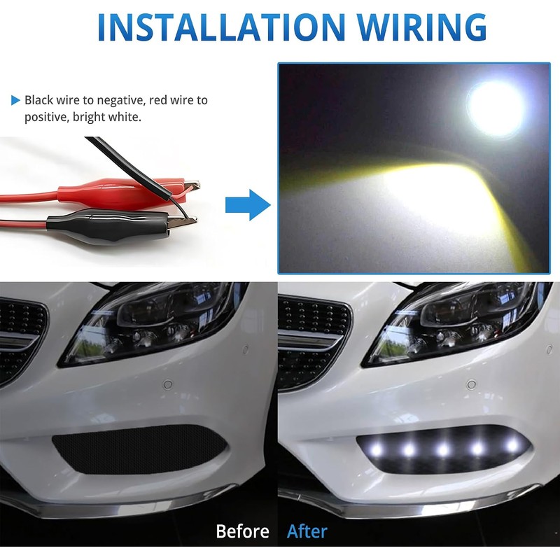 JRQLOV 4Pcs 23mm COB DC 12V Eagle Eye LED Car