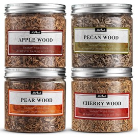 MITBAK Premium Wood Chips for Smoking Gun (Set of 4 - Apple, Cherry, Pecan, Pear) 4 OZ Each Extra Fine Wood Smoking Chips for Handheld Cocktail Smoker