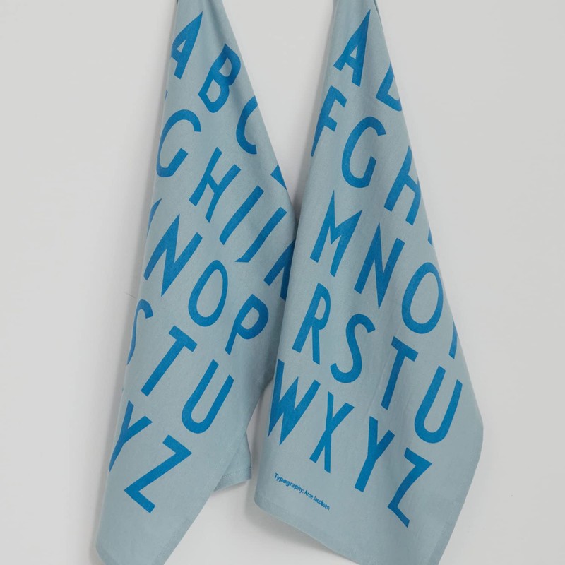 Design Letters Classic Tea Towel (Black) - 100% Cotton, Oeko-Tex