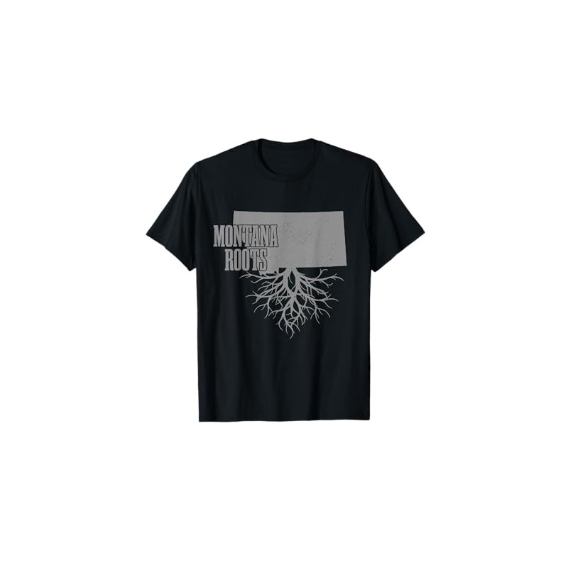 Montana Roots Vintage USA Patriotic Pride State Map T-Shirt