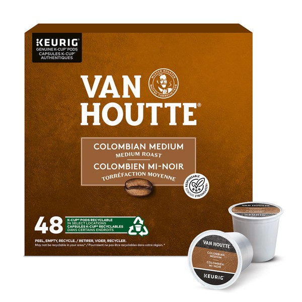 Van Houtte Colombian Medium Roast K-Cup Coffee Pods, 48 Count For Keurig Coffee Makers
