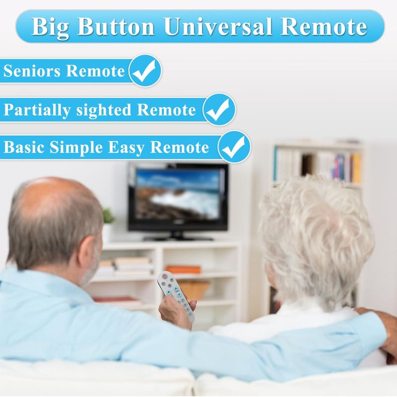 Learning Universal TV Remote Control, Big/Large Button Universal TV Remote