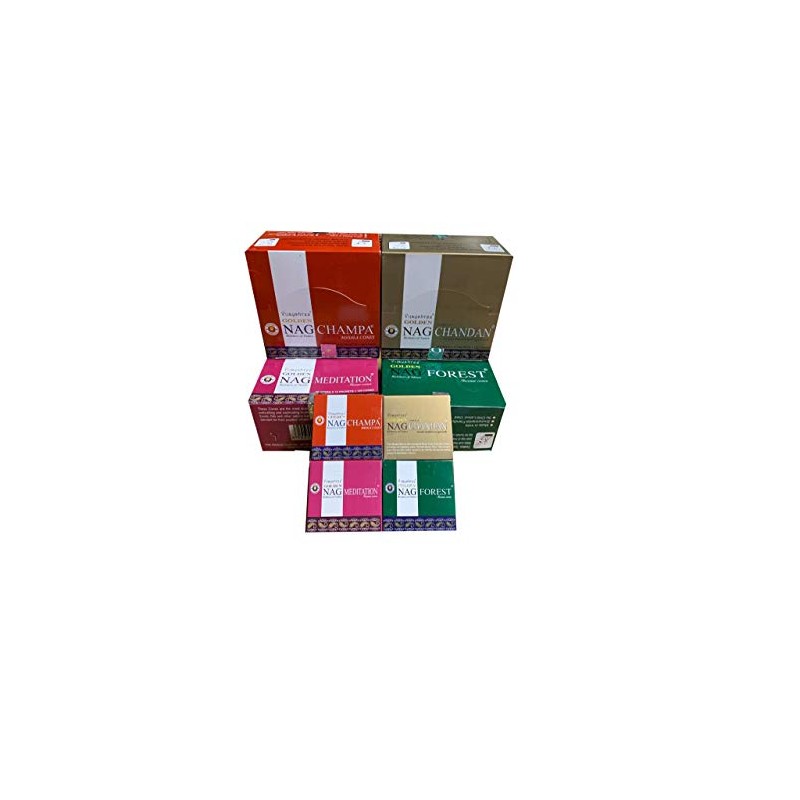 Golden Incense Sticks - Nag Champa, Nag Forest, Nag Chandan,