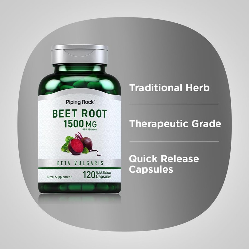 Piping Rock Beet Root Capsules | 1500 mg | 120