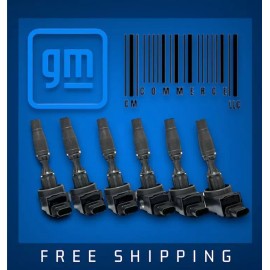 GM 6 OEM GM 12666339 Ignition Coils For 2014-23 CTS ATS Camaro (3.6L V6, 3.0L V6)