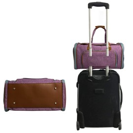 Mr. Peanut's Gold Series Mini Expandable Airline Approved Soft Sided Pet Carrier, Premium Brand Self Locking Zippers, Plush Faux Fleece Bedding with a Sturdy Plywood Base (Purple)