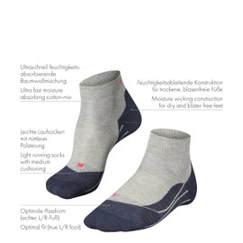 FALKE Men's RU4 Short Running Socks Medium Padding Anti-Bubble Short Vegan Sports Jogging Running Quick-Drying Breathable Sustainable Cotton Functional Material 1 Pair