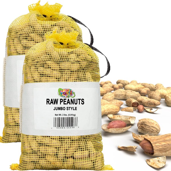 Fruidles Raw Peanuts, Raw Peanuts in Shell, Great for Boiling, Squirrels Feed, Birds Feed and Wildlife, 2 Pound Bag (2-Pack)