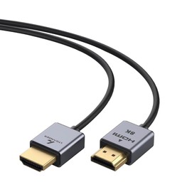 LYCANDER 8K Compatible HDMI Cable HDMI 2.1 Ultra High Speed 48Gbps HDMI Certified 8K@60Hz 4K@120Hz UHD Dynamic HDR eARC 3D VRR QMS QFT ALLM DSC Dolby TrueHD 7.1 Audio (Slim Diameter 3.6mm Length 1.5m)