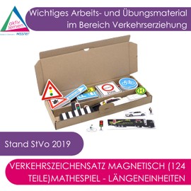 WISSNER Magnetic Traffic Signs - 124-Piece Road Sign Learning Set for Children Made of MAG-Pap, Made in Germany, Game Traffic Signs for Children