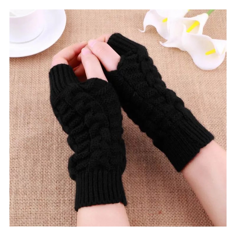 Patry Paquete 5 Guantes Sin Dedos Invierno Frío Navidad Lana