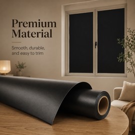 100% Blackout Window Privacy Film – Cut-to-Fit Opaque Light Blocking Cover for Bedroom, Nursery, Office, Home and Car Windows