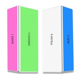 4 Way Nail Buffer Block (2 Pcs), Nail Shine Buffers Blocks Files for Natural and Acrylic Nails Smoother Buffing Block Polisher Fingernail File Buffer 