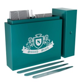 50 Premium Metal Collar Stays in Divided Box for Men - 2 Most Popular Sizes (24-2.2" & 26-2.5"), Non-Magnetic