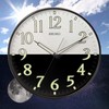 SEIKO 12 Inch Black Framed Luminous Numbered Wall Clock
