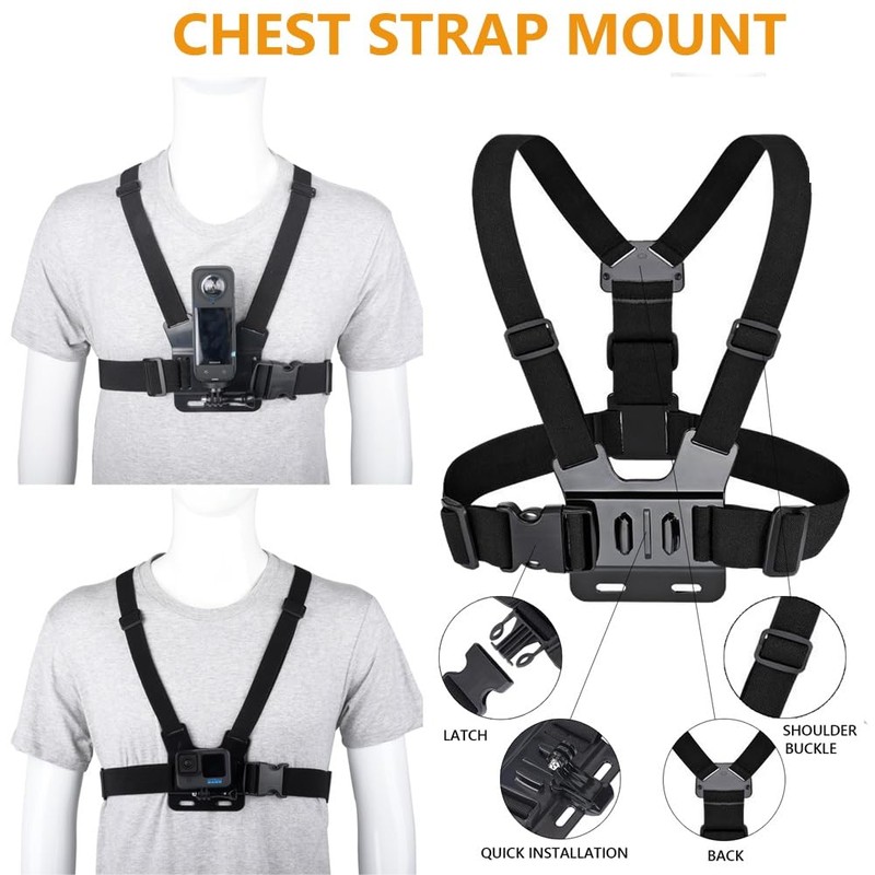 YEHOLDING Action Cam Mount Kit for Insta360 X4/X3/X2/Ace Pro/Ace, Backpack