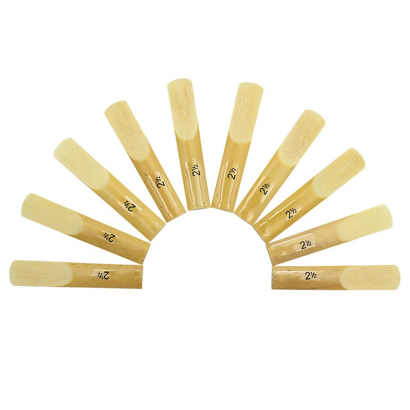 LADE 10Pcs Bamboo Reeds Strength 2.5 for Alto bB Sax