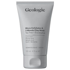 Geologie Lingtoolator icro Exfoliator & 3 Minute Clay Mask | Tea Tree + Eucalyptus | 4 fl oz