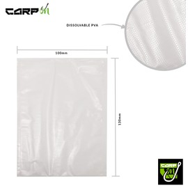 Carp On - Pack of 10 PVA BAGS - Baiting Bag For Presenting Your Boilies & Particles - Low Residue Water Soluble Dissolving - Classic Design Terminal Tackle for Making Your Own Fishing Rigs [36-069]