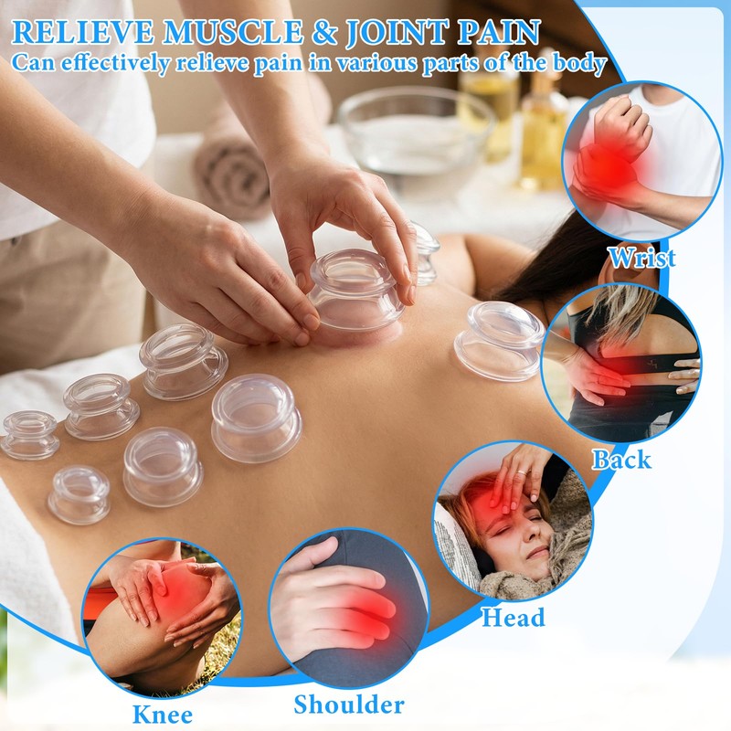 16 Pcs 4 Sizes Cupping Therapy Set, Silicone Cupping Massage