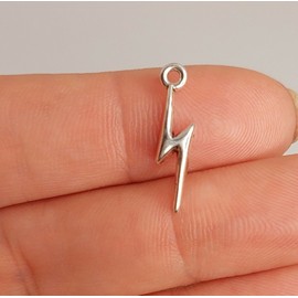 Unbranded Lot of 10 lightning bolt charms, jewelry making supplies, diy jewelry